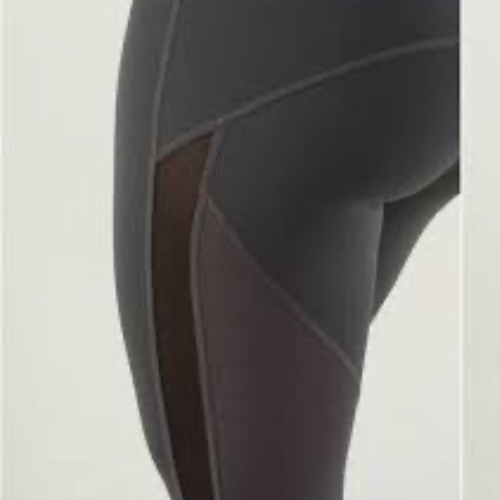 Lululemon Ride Inside Crop Leggings gray black mesh